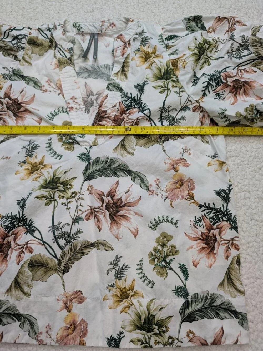 Anthropologie Floral Puff Sleeve Peasant Blouse XS